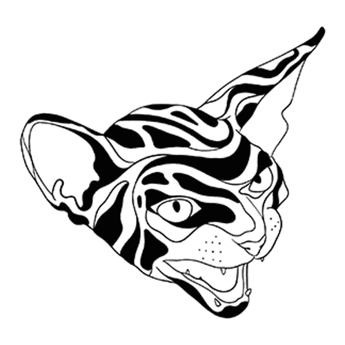 chat abstrait tatouage booom tattoo